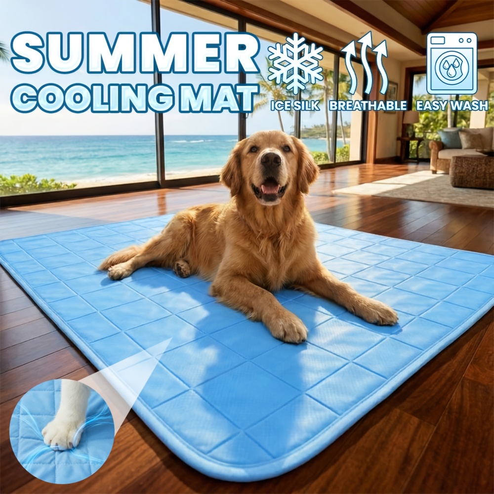   large cooling pet bed for dogs cats extra large summer cooling pad with breathable mesh moisture wicking suitable for small medium large pets suitable for bed couch polyester for hot nights