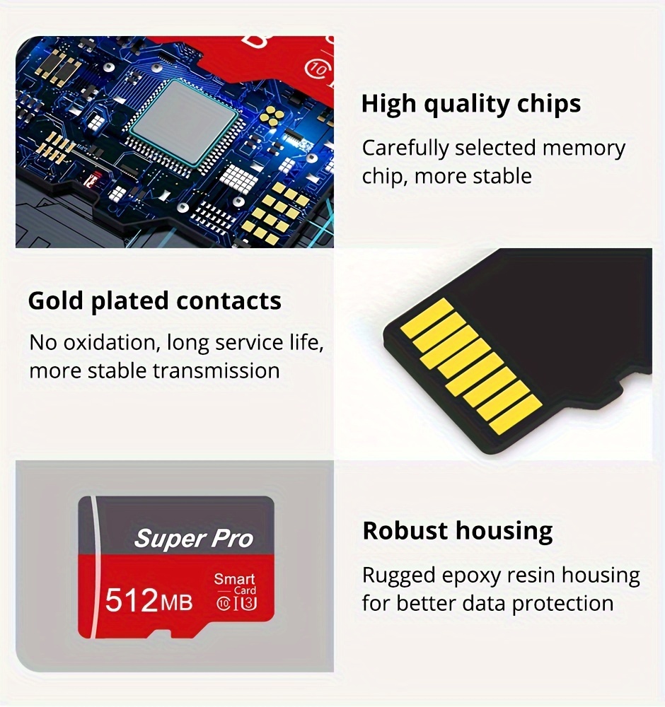 2pcs High-Speed Flash Micro SD Cards, A1/C10/U3, TF/SD Memory Card Set, 8GB, 4GB, 2GB, 1GB, 512MB, 256MB, 128MB, 64MB, for Smartphone, Tablet, PC, Car Audio, Game Console