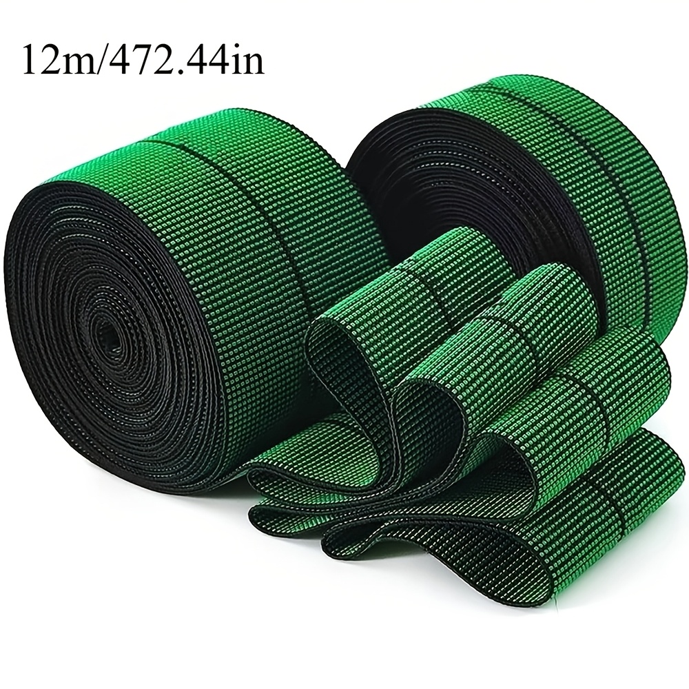 TEMU Nastro elastico verde ad elasticit� da 472 pollici/12 , cinturino elastico per rilegatura, resistente e antiusura, accessorio per la riparazione