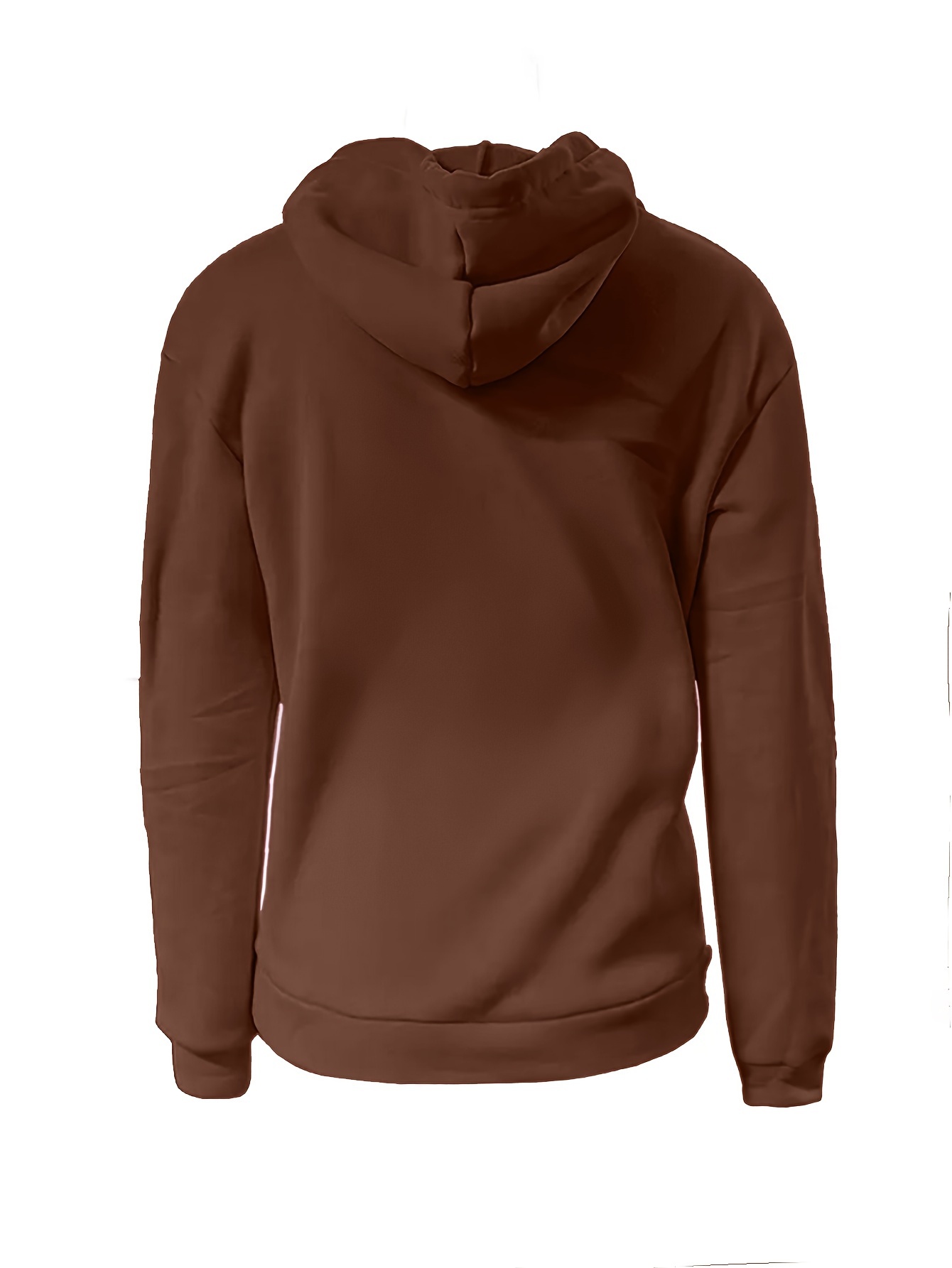 Women'S Solid Color Polyester Hoodie with Kangaroo Pocket, Fall Season Regular Length Pullovers, 100% Polyester Knit Fabric, 190g/m? - Cozy Casual Wear