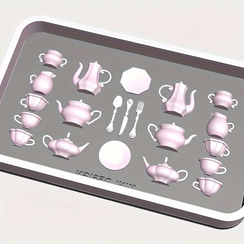 

Tea-themed Silicone Resin Mold For Keychains - Rectangular Epoxy Casting Mold