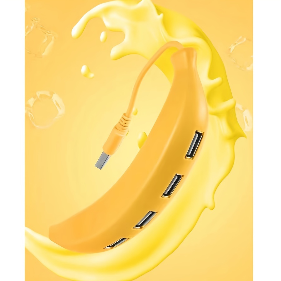 

Boost Your Usb 2.0 Speed With Banana 4-port Usb 2.0 Expander - Ultra Slim Portable Data For Laptops, Pro, Air, & Pc
