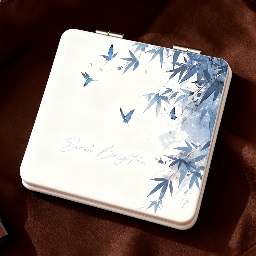 TEMU A Single Custom-made -shaped Makeup Mirror Featuring —this Personalized Pocket Folding Mirror Showcases An Painting Design, Making It An Ideal