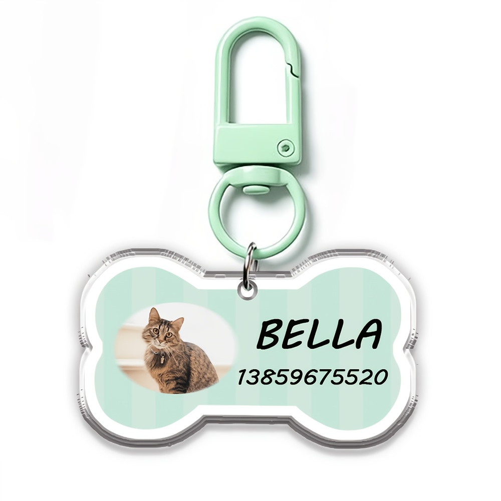 TEMU 1/2 pezzi Targhetta personalizzata per animali domestici gatto cane Telefono, Targhetta personalizzata con foto per gatto cane per cani Ciondolo