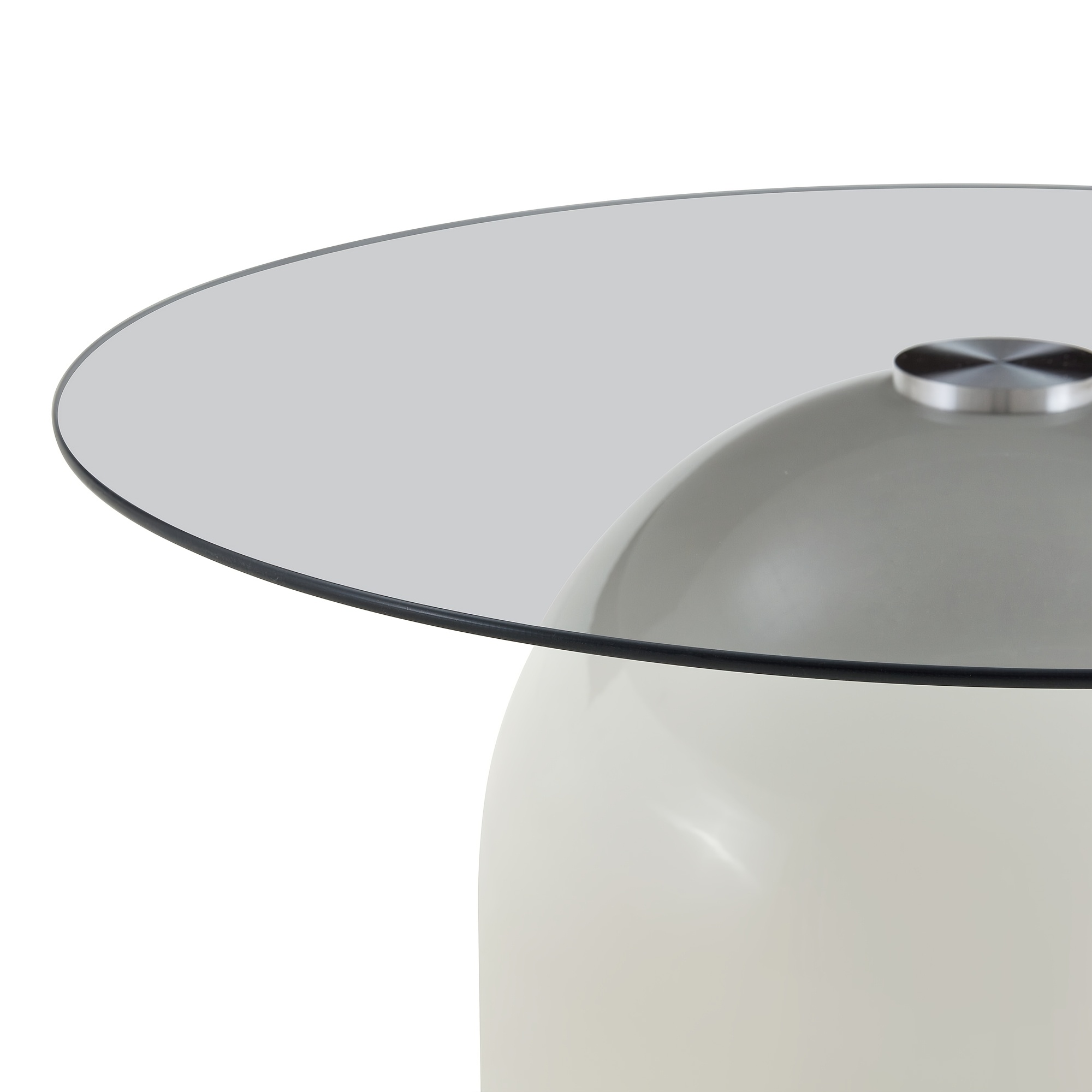 Nesting Coffee Table Set Of 2, Small Coffee Table for Small Spaces Apartment, Round Glass Coffee Table Set, Modern Space Saving Center Table for Living Room Balcony Office