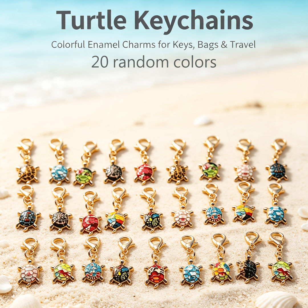 TEMU Random 20pcs Colors, Turtle Keychain, Cute And Fashionable Design, Suitable For Backpacks, Wallets, Handbag Decorations. A Small Gift For ,