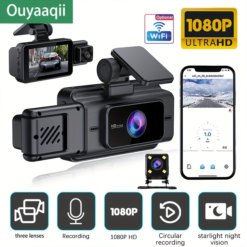 Upgrade] Portable 4K Dash Cam avec 1080P Caméra de recul, sans Fil