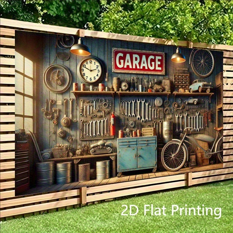 Decorative Garage Wall Tapestry Banner For Party And Celebration_voghion.com