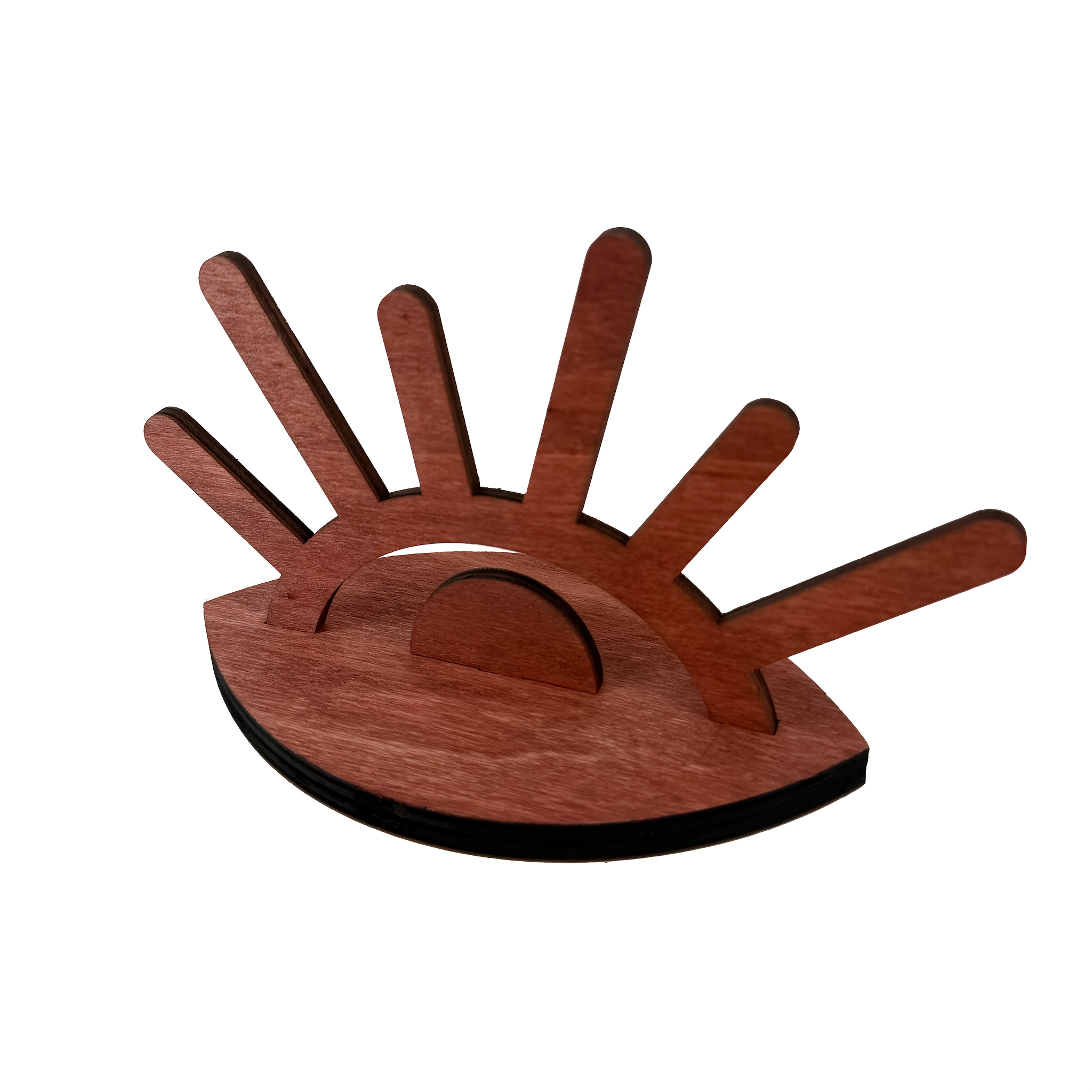 E-shop Holzringhalter Böser Ringständer, Niedliche Schmuckpräsentation für Ringe, Ovale Holzschatulle zur Schmuckaufbewahrung, Vintage-Stil