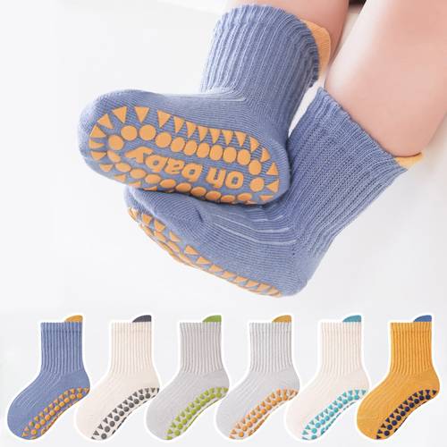6 pair cartoon floor socks toddler training shoes baby socks for boys and girls soft soled indoor non slip socks suitable for daily life