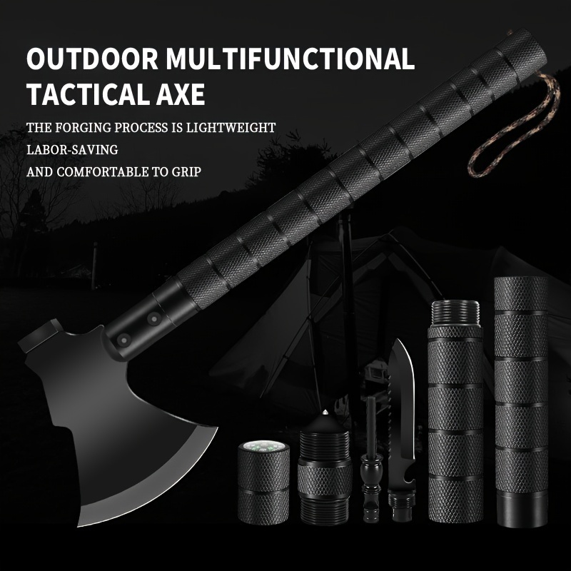 

Stainless Steel Black Multifunctional Axe Outdoor Camping Axe Knife Mountain Wood Chopping Axe Car Camping Carpenter Axe