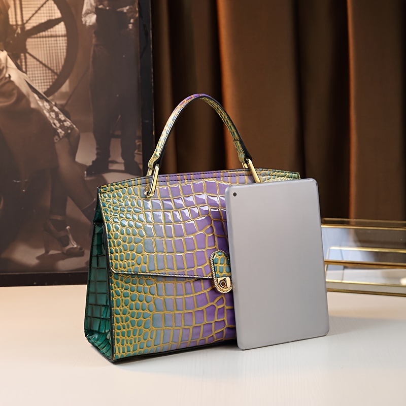 Crocodile Handbag side profile