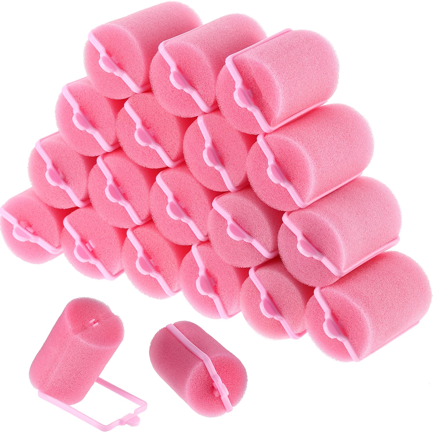 TEMU 18pcs Sponge Hair Rollers Large Soft Foam Hair Styling Curlers Large Size Hairdressing Curlers For Women(, 1.6 X 2.8 Inches)