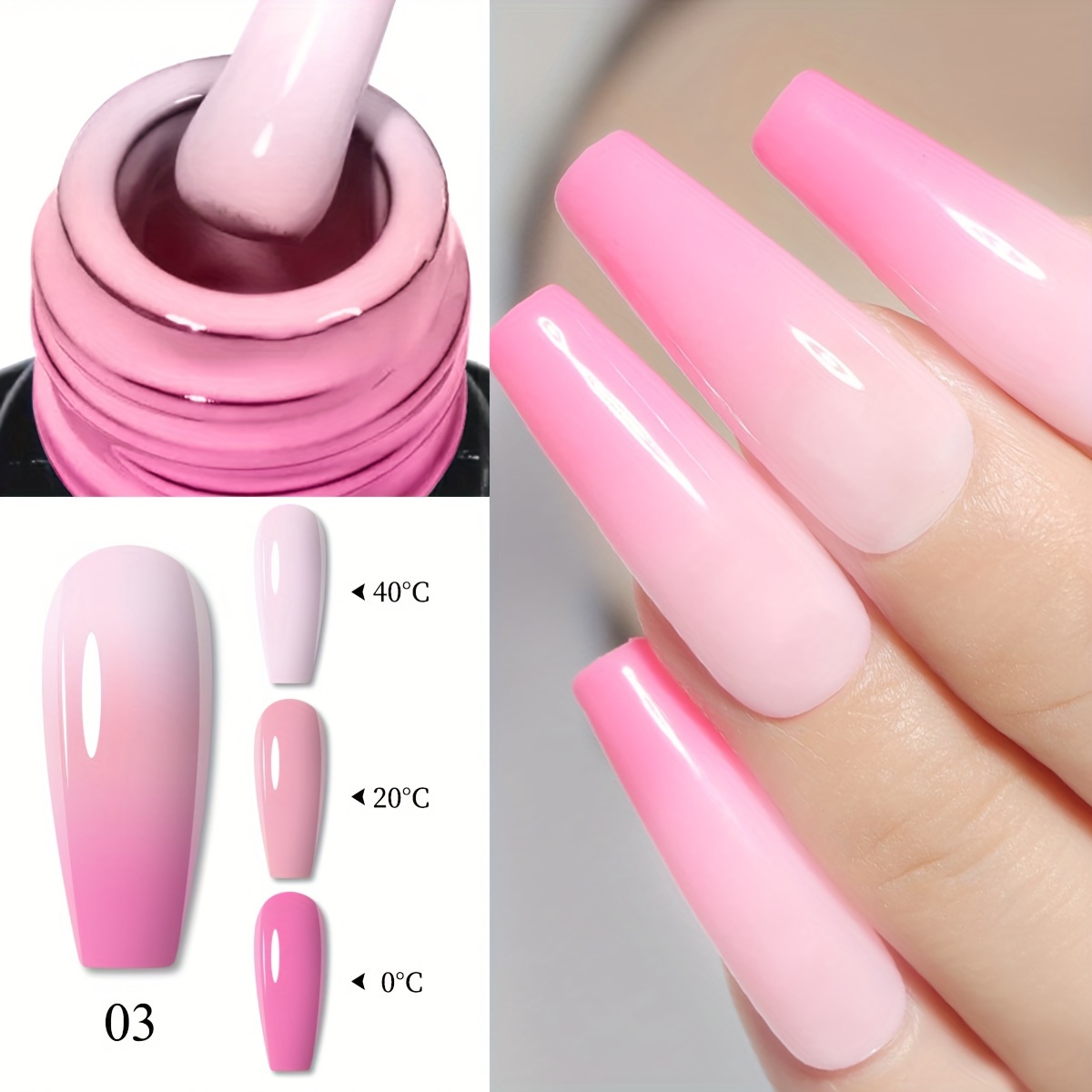 Oja Gel Schimbătoare de Culoare, Sensibilă la Temperatură, 7ml, Fără Plumb, Fără Parfum, Ojă Gel pentru Manichiură și Artă pe Unghii pentru Uz în Salon