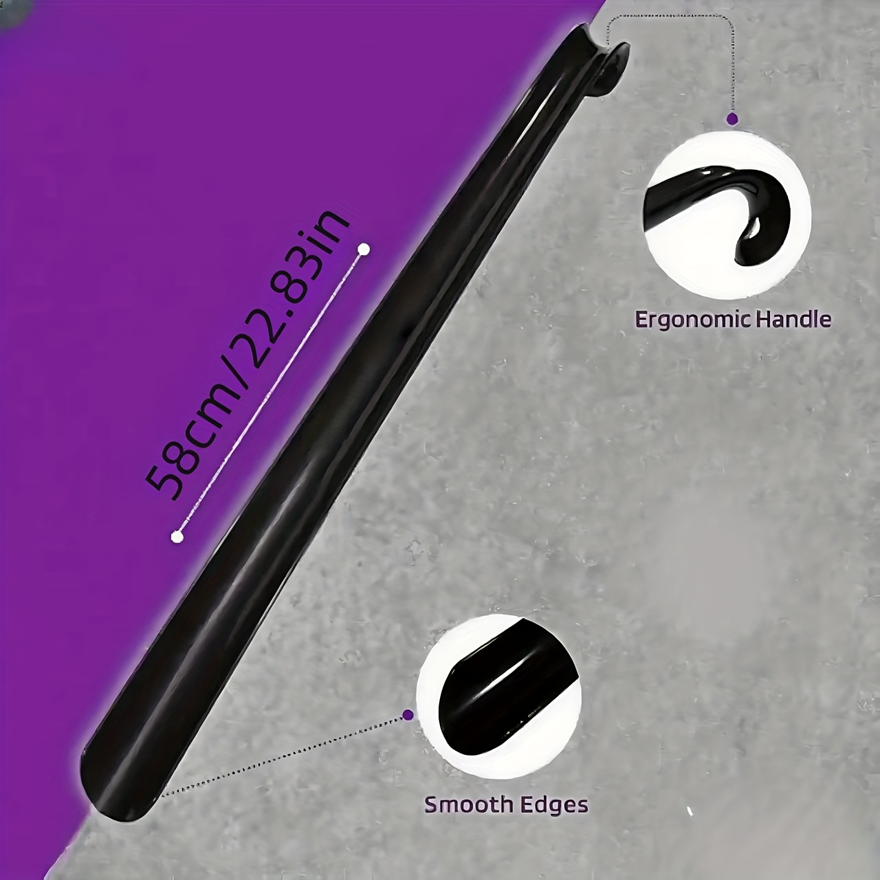 1pc/2pcs Black (Blue) Plastic Shoe Horn, No Bending Required, Lazy Slip-On Shoe Helper for Elderly and Pregnant Women, Hanging Design for Easy Storage, Essential Household Item