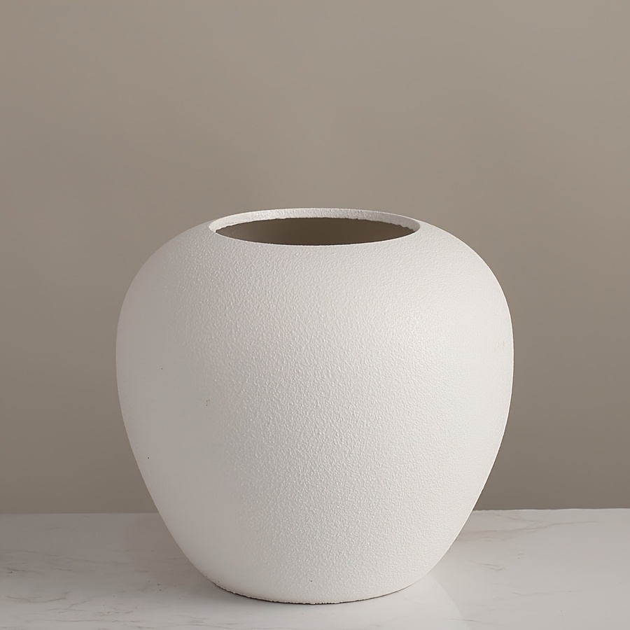 Image of Easegen Home Modern Nordic Minimalist Resin Vase - Black & White Round Design For Flower Arrangements & Dried Flowers, Lightweight Tabletop Decor For Living Room, Home Office, Bedroom