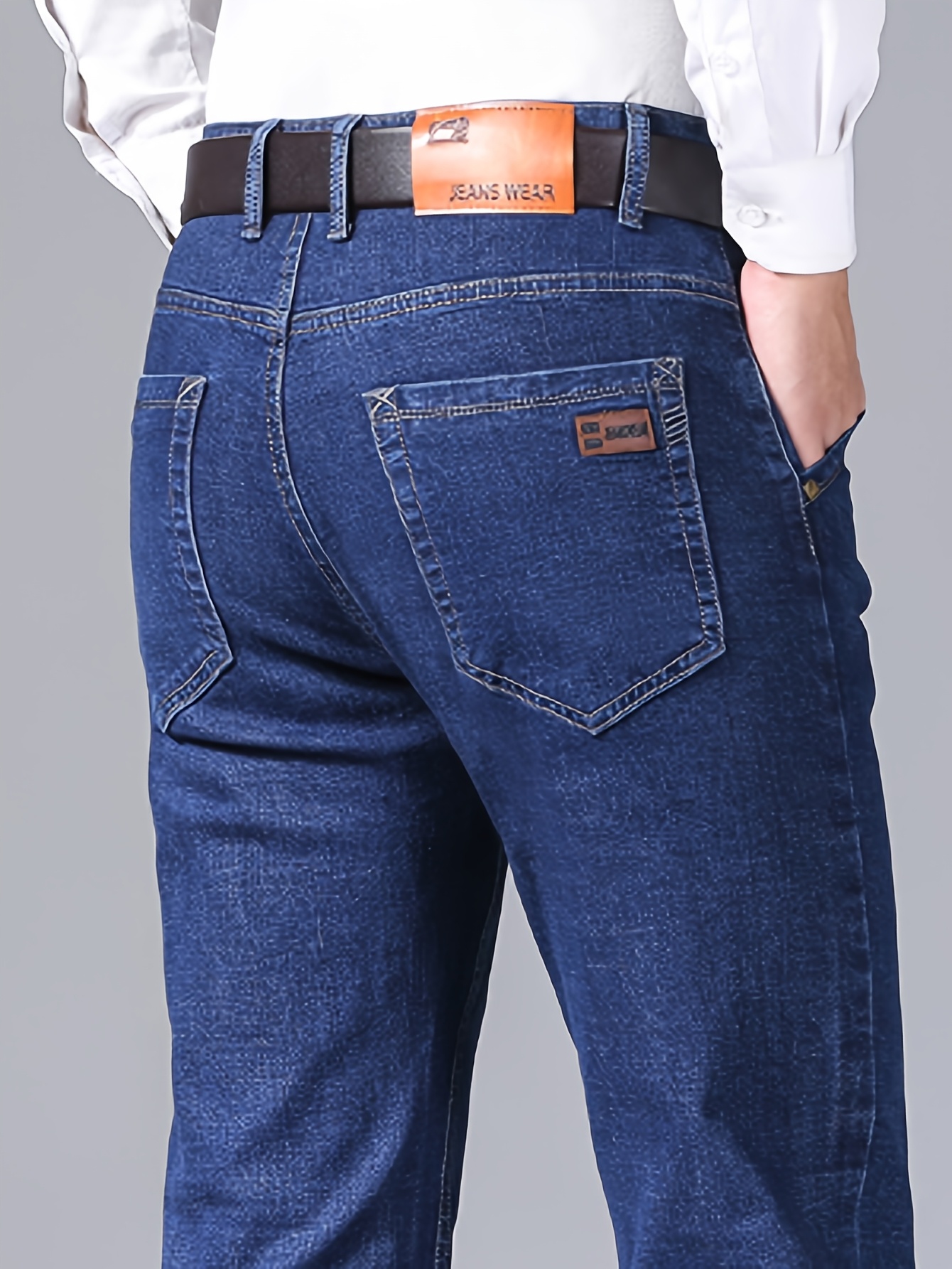 Men'S Stretch Slim Straight-Leg Jeans for Spring And Autumn, Stylish And Versatile Casual Business Pants That Enhance Height