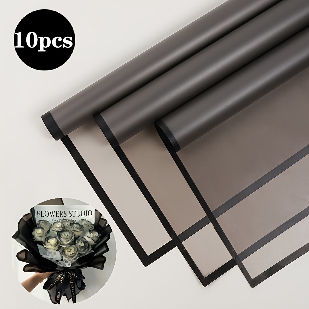 E-shop 10 Stück Blumenstrauß Geschenkpapier, Sortierte Farben (Schwarz, ), 10 Stück je, Kunststoff Blumenstrauß Geschenkverpackungsmaterial,