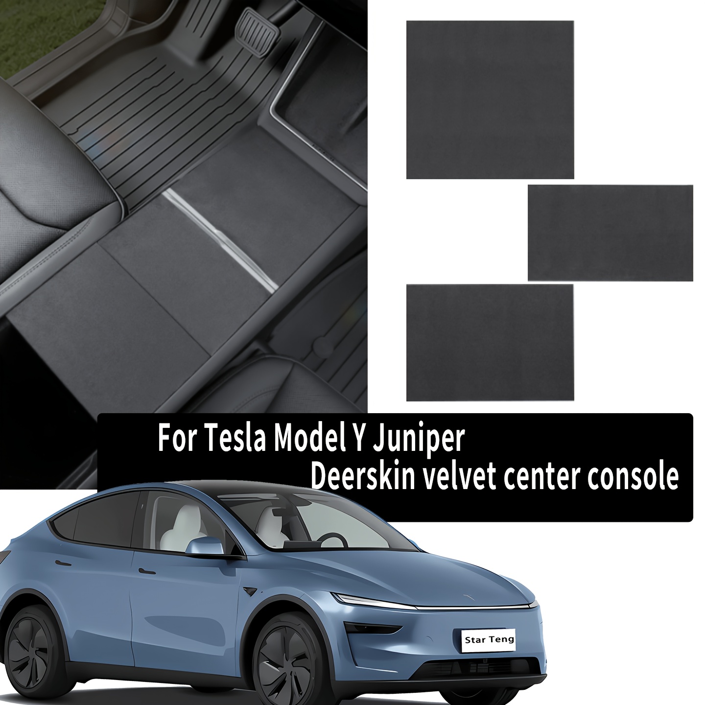 TEMU Suitable For Highland Center Console Panel Sticker, Suede Style â Scratch-resistant And Durable, Black-gray Material, Smooth Texture, Enhancing