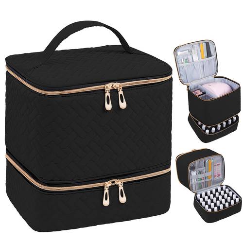 nail polish storage bag double quilted nail polish storage bag gel nail polish can hold 30 bottles of nail polish and nail polish lamp portable nail polish nail kit storage bag bag only manicurist suitcase nail polish organizer makeup bag makeup suitcase nail organizer professional semi permanent nail polish nail tools organizer cosmetic bag for women toiletry bag for women travel accessory necesser makeup pouch