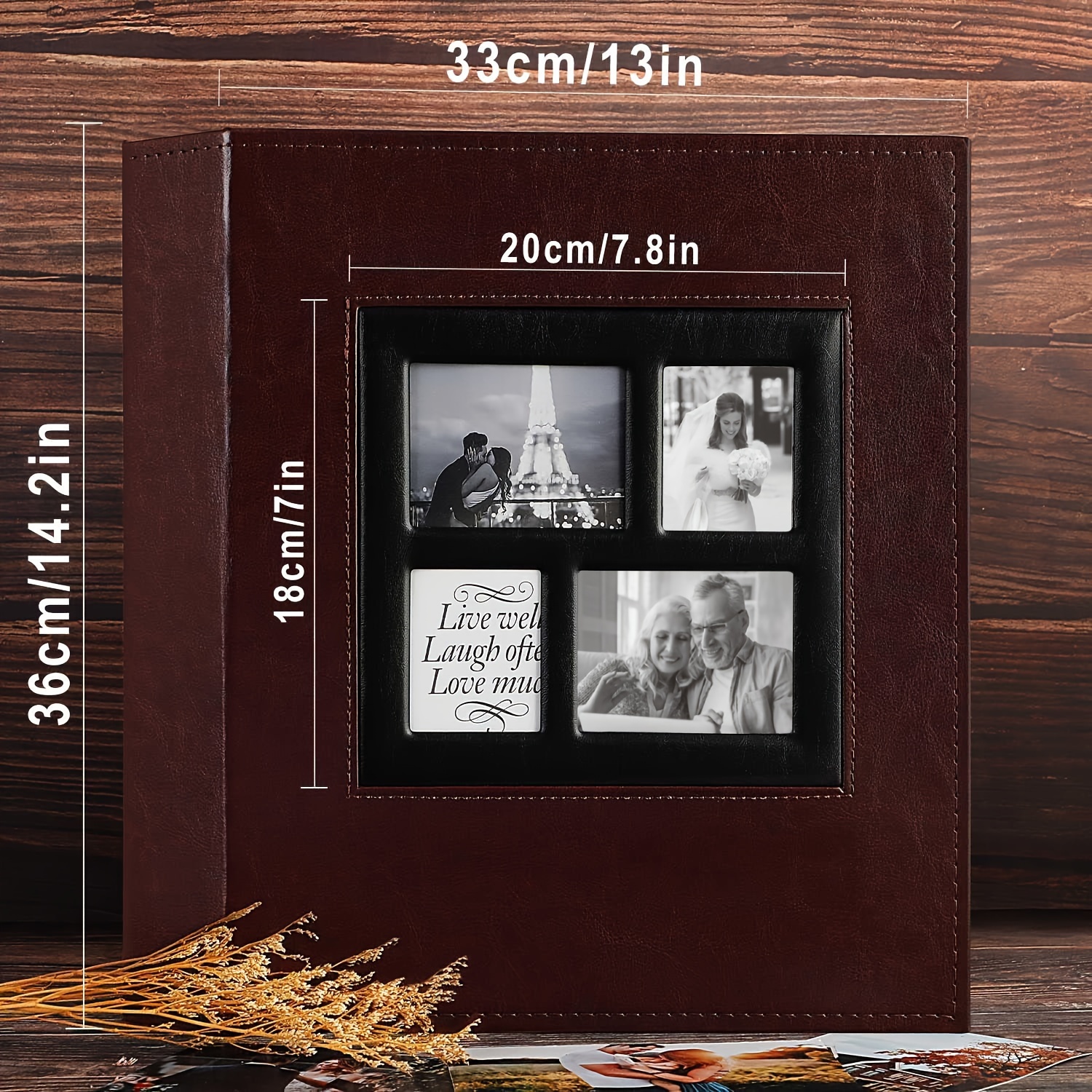 1pc   leather super large capacity photo album 4x6 can hold 500 horizontal and vertical photos family anniversary wedding travel couple growth album birthday party halloween christmas valentines day new year ideal gift details 2