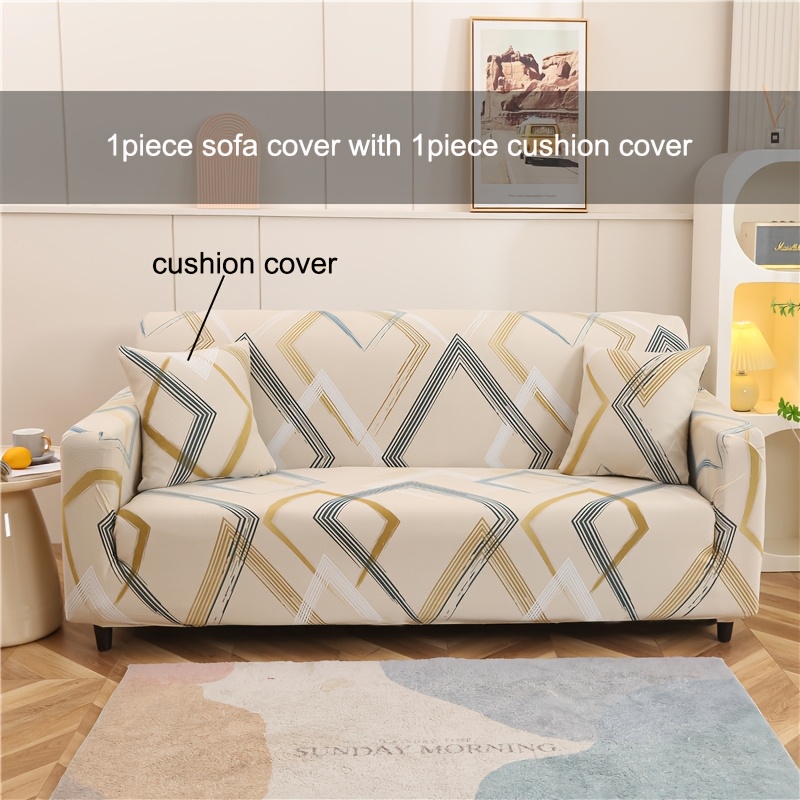 

2pcs Sofa Cover Set - Fitting, Easy To Care, Suitable For All , Polyester And Spandex Fabric - Decoration, 1 Sofa Cover Pillow Cover (45cm*45cm/17.7in*17.7in)