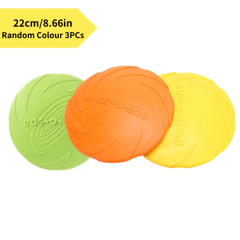 Random 3pcs, Durable Bite-resistant Dog Flying Discs - Flying, Floating Chew Toys For Interactive Outdoor Pet Training &