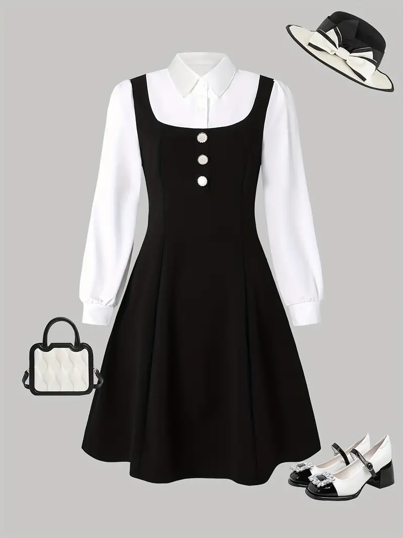 girls teen casual dress spring autumn elegant fashionable - Temu girls teen casual dress spring autumn elegant fashionable - Temu