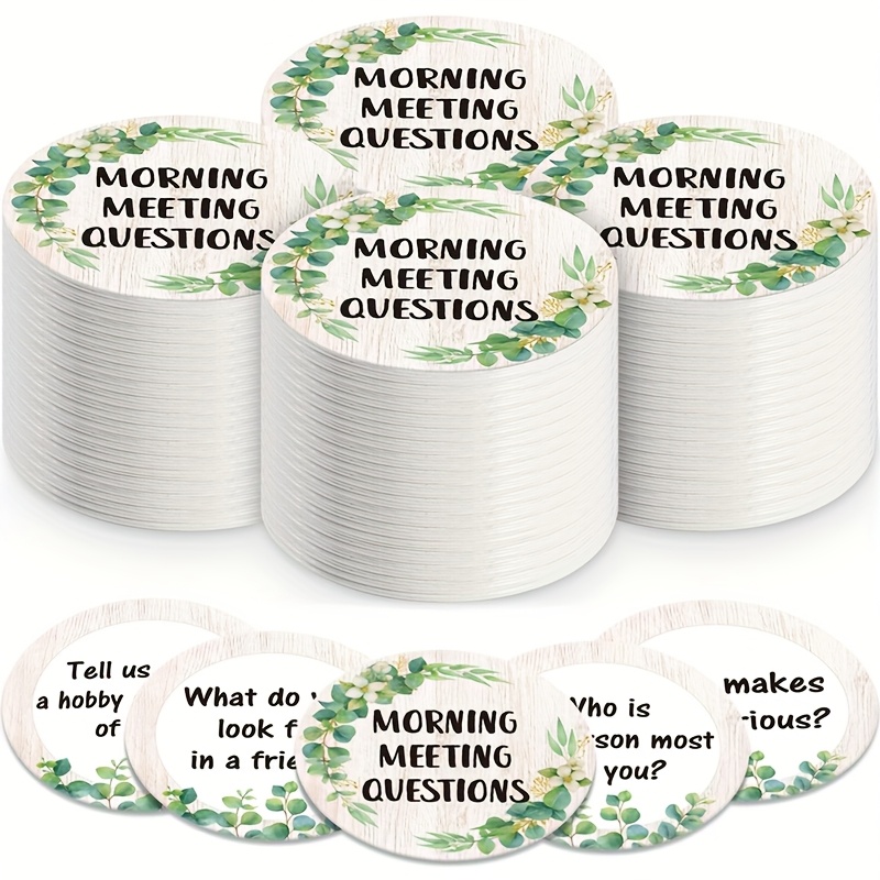 

25pcs Floral Morning Meeting Conversation Starters, Personalized Icebreaker Activities, Matte , With English Language, For Classroom Activities, Day, Enhances Communication & Listening Skills