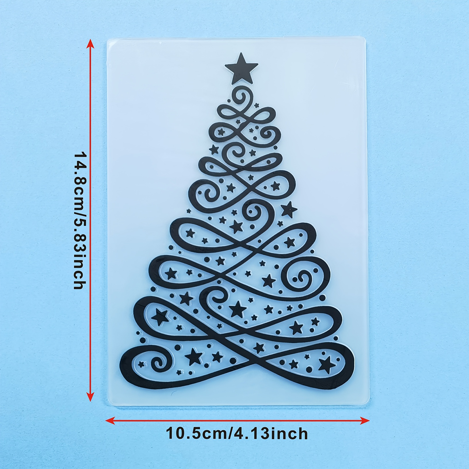 Christmas Embossing Folder - Clear Plastic Template For Scrapbooking, Card Making & Album Decor