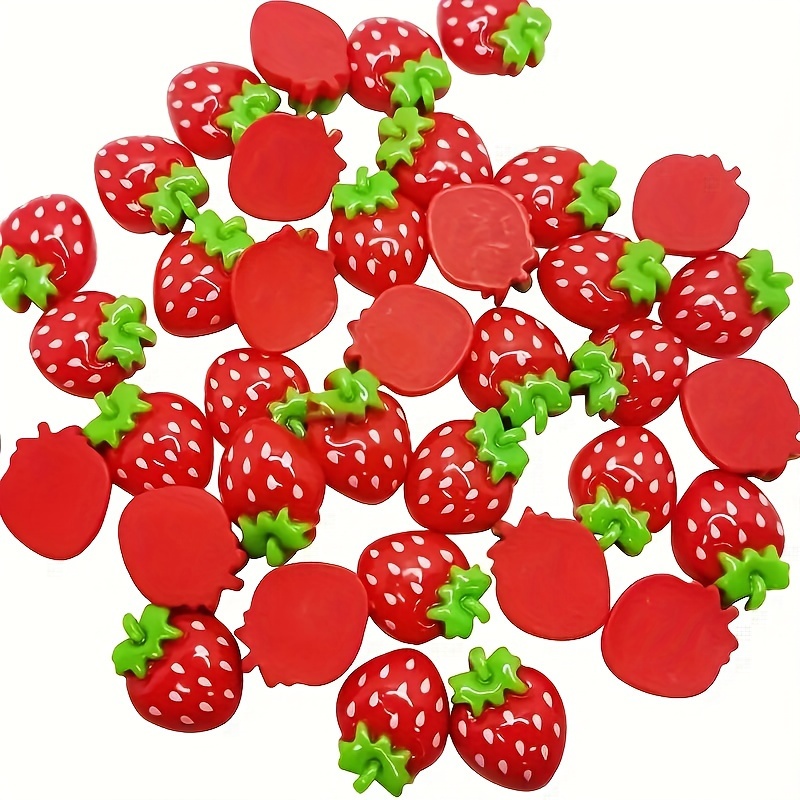 

Resin Strawberry Charms - Adorable Diy Craft Supplies For Decor & Hair Accessories - And Versatile, In 50 Or Pieces Pack