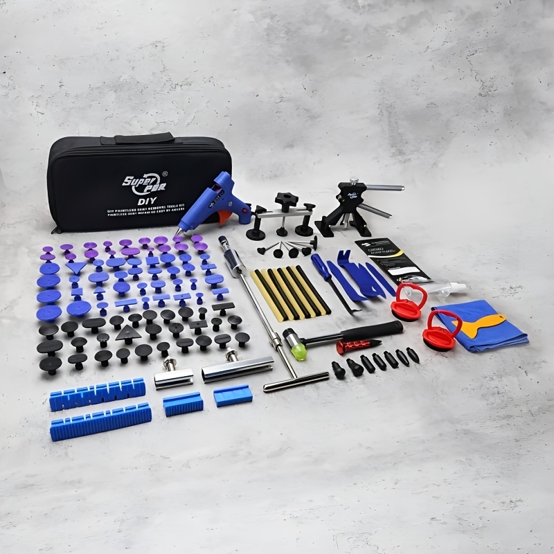 Image of [135pcs Premium Kit]professional Paintless Dent Repair Tool Set For Cars, Trucks & Suvs | Dent Puller With Glue Gun | Effective For Small Dents, Hail Damage & Door