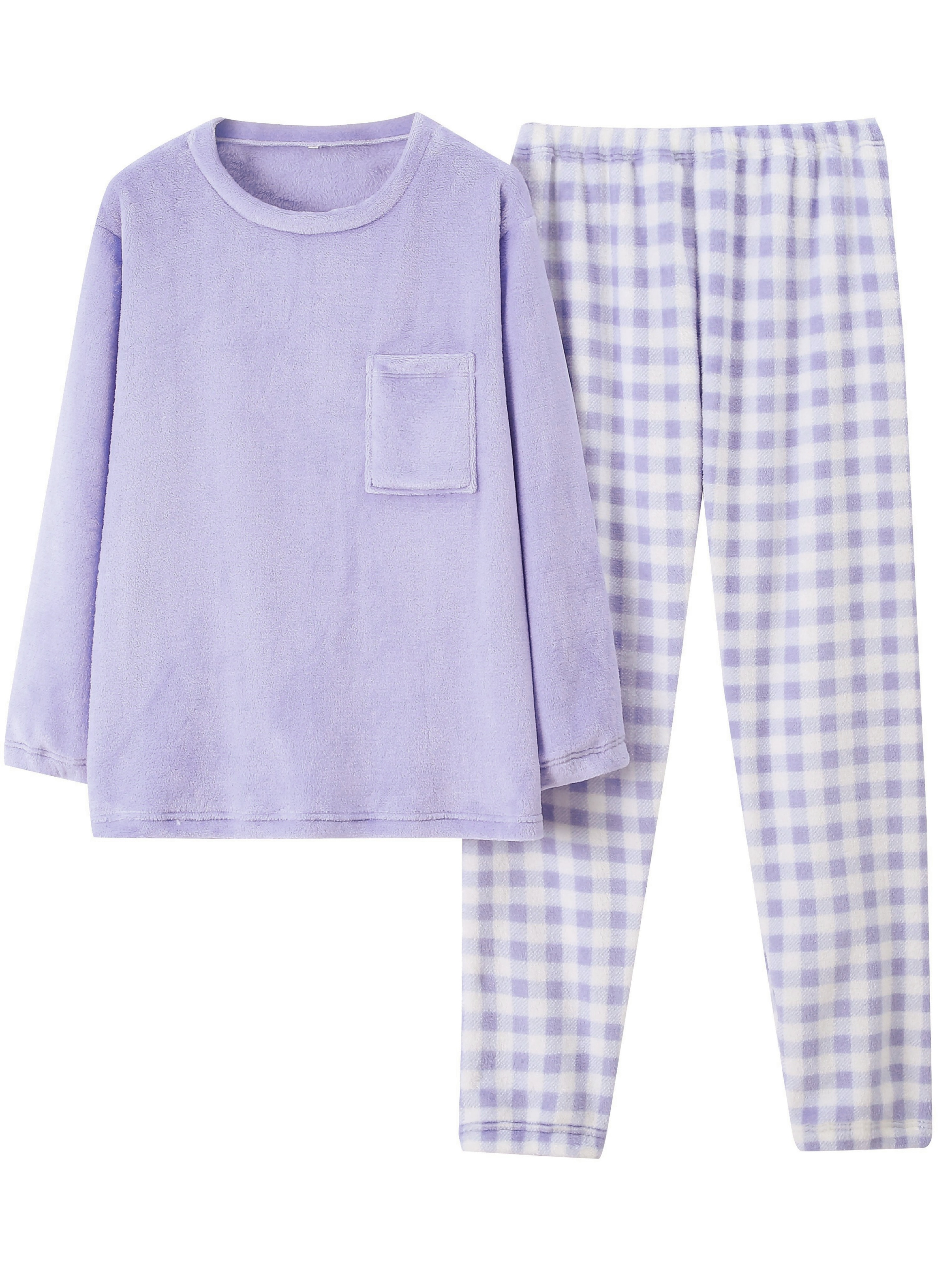 plus size set winter warm fleece pajama set Temu