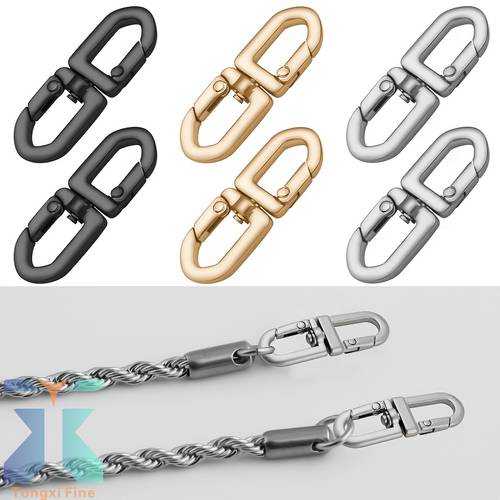 item picture high end precision engineering 360 universal swivel snap double opening alloy clasp matte textured metal spring hook premium bag strap light luxury diy bag hardware accessory universal exquisite for bag straps