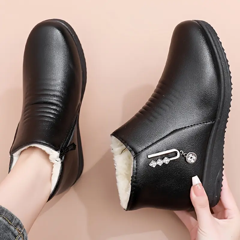 Winter Mommy Shoes, Elderly Shoes, Soft Sole *-Age Ankle Boots Women'S Black Warm Boots, Flat *-Age Boots Winter Women'S Casual Winter Shoes, Women Shoes Winter Mommy Shoes, Elderly Shoes, Soft Sole *-Age Ankle Boots Women'S Black Warm Boots, Flat *-Age Boots Winter Women'S Casual Winter Shoes, Women Shoes