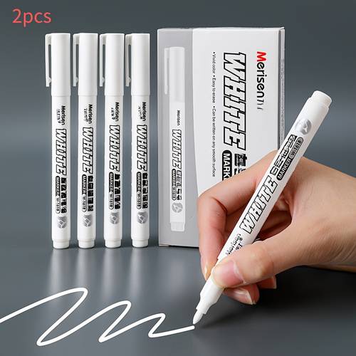 2 witte markers, geschikt voor banden, diy graffiti, hout, , schilderen, kunstleer, notitieboeken, kunst en creatieve projecten