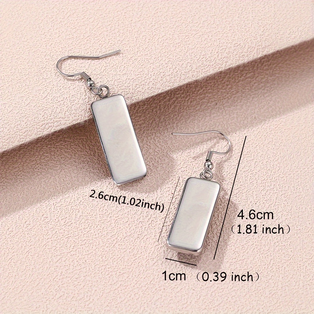 Floral Snowman Earrings, Square Glass Design