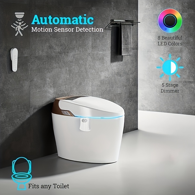 

Moving Sensor Toilet Cover Novelty Led Light 8 Colors Auto Change Bathroom Lighting Colorful Luminous Lighting Lamp