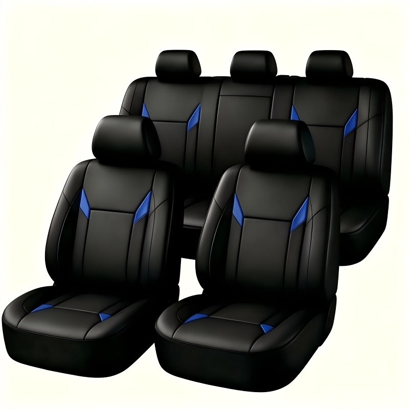 TEMU Coprisedili per auto in pelle PU adatti a tutti i veicoli, imbottitura in morbida schiuma e rivestimento imbottito, copertura in pelle PU