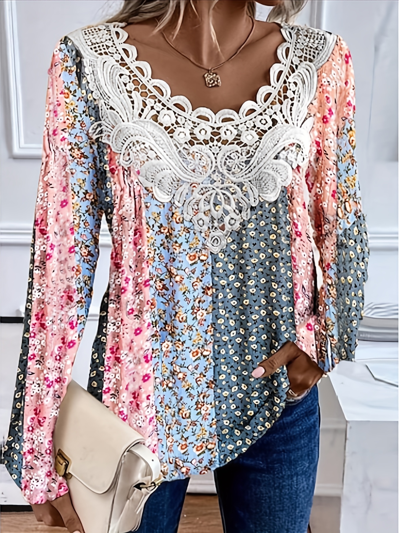 lace blouses sold on Temu United States