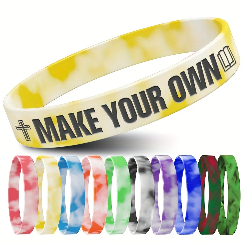116pcs Custom Silicone Wristbands with Religious Patterns