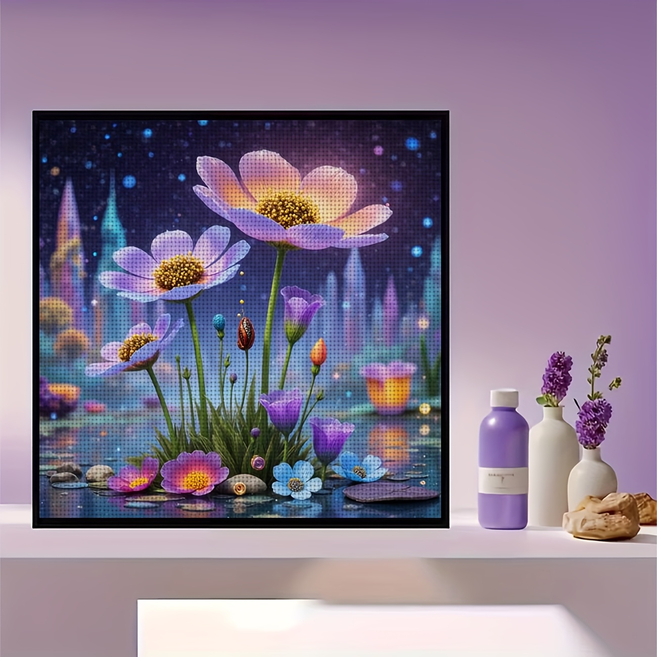 Cross Stitch Kit, Dream Floral Cluster Pattern for Beginners