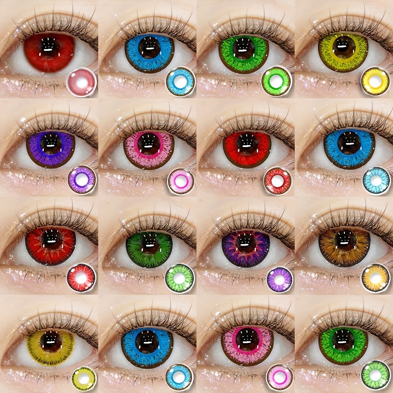   14.5mm kontakt n für das ganze jahr mit verrückten farben - weiche hydrogel, wasser, 14.5mm durchmesser, inklusive kostenlosen etui -   für cosplay & themenpartys, sichtverbesserung,   farben, flexible  