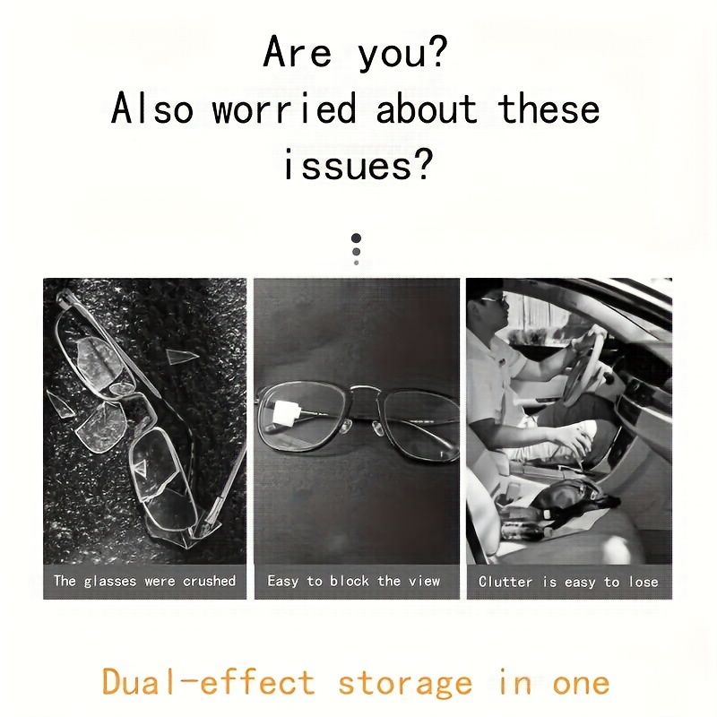 1pc Multifunctional Car Sun Visor Glasses Holder - ABS Material with Bill and ID Card Slots, Essential Car Interior Accessories