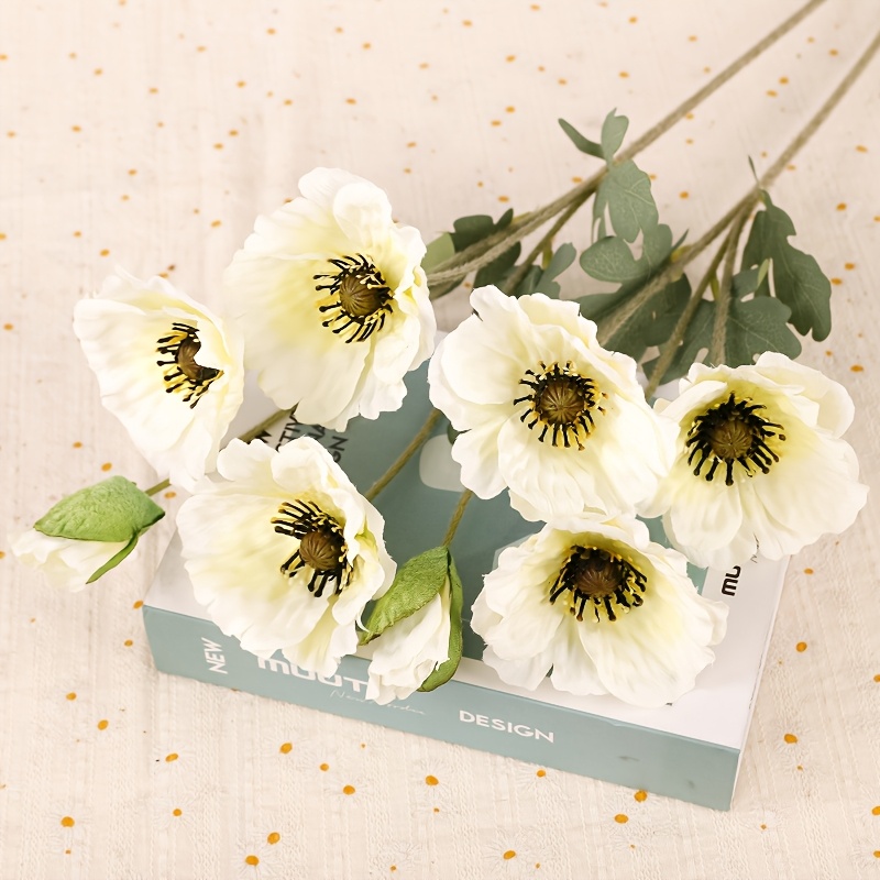 3er set lebendige orange deko mohnblumen echte touch