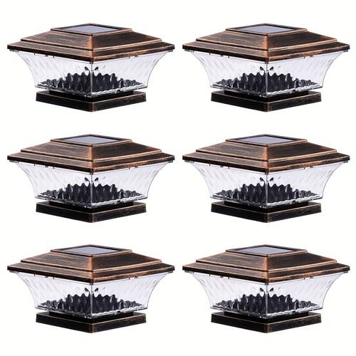 outdoor led solar post cap lights for deck and fence featuring two lighting warm white and designed for 4x4 wooden posts