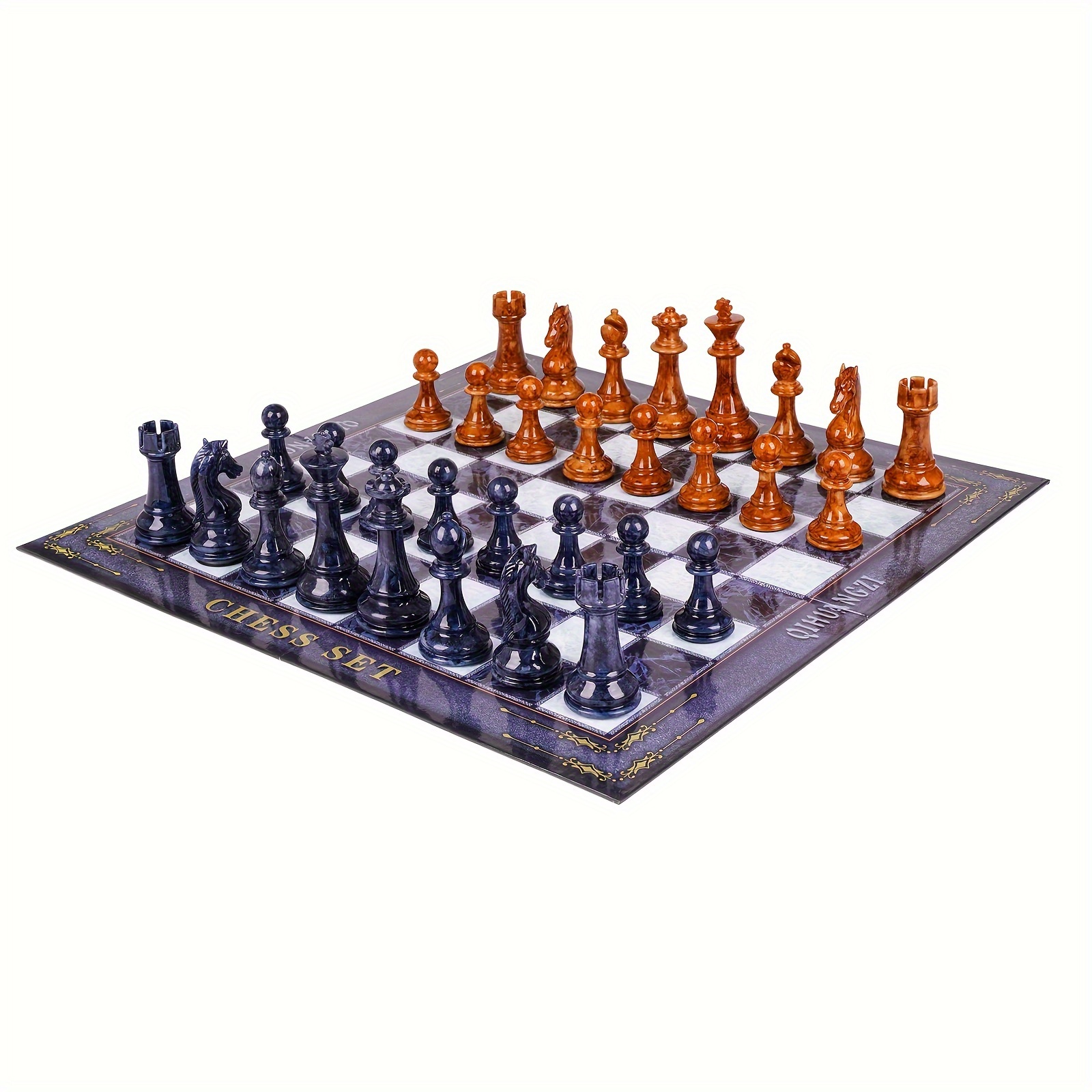 

18.5" Large Chess Set For Adults With Acrylic+ Zinc Alloy Metal Heavy Chess Pieces Portable Folding Chess Board Elegant Travel Chess Set Classic Staunton Chess Pieces