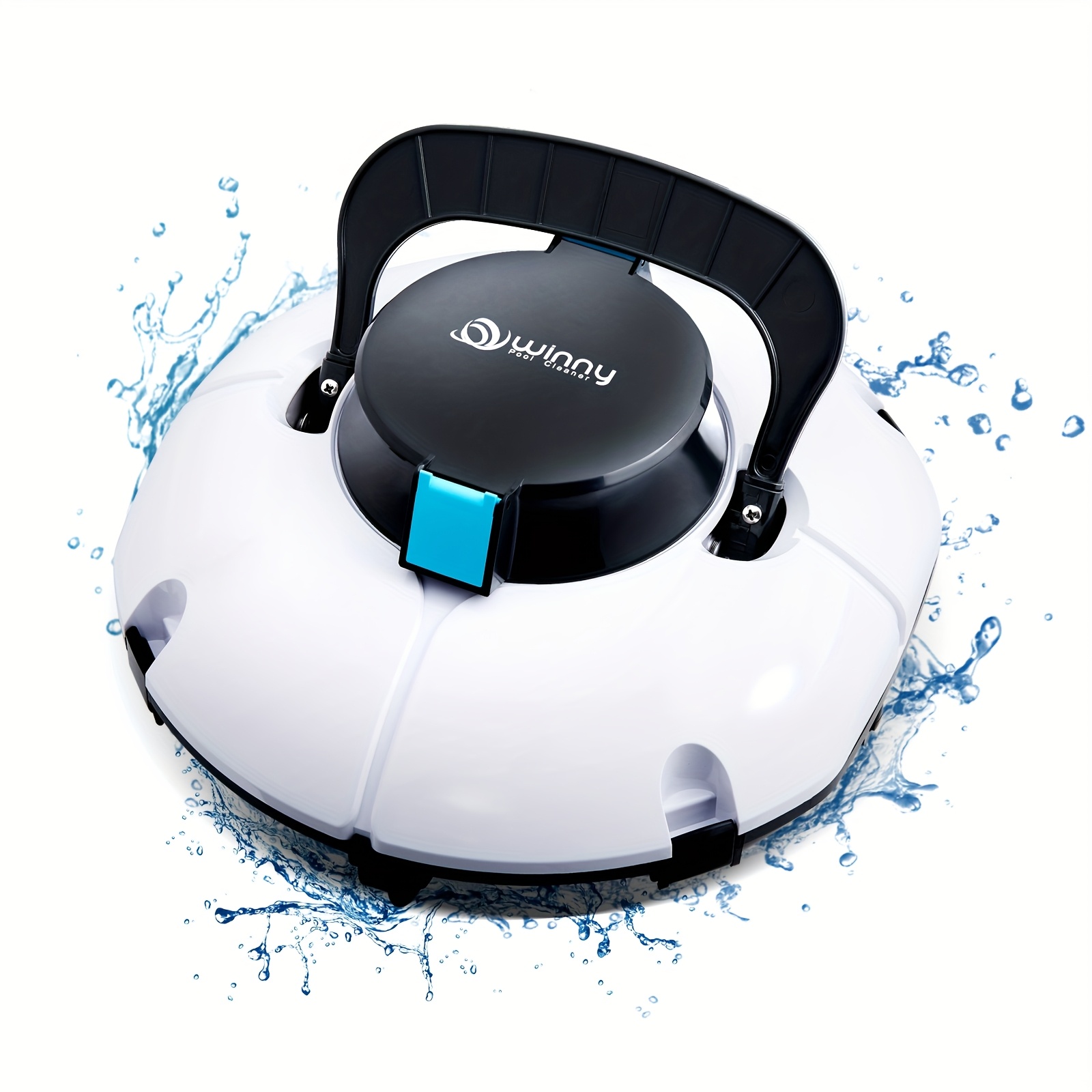 TEMU Nettoyeur de Piscine Robot Fil, Aspirateur Automatique pour Bassins Hors Sol 80 Minutes, Technologie Capteur d'Eau - Double Moteur à Rapide,