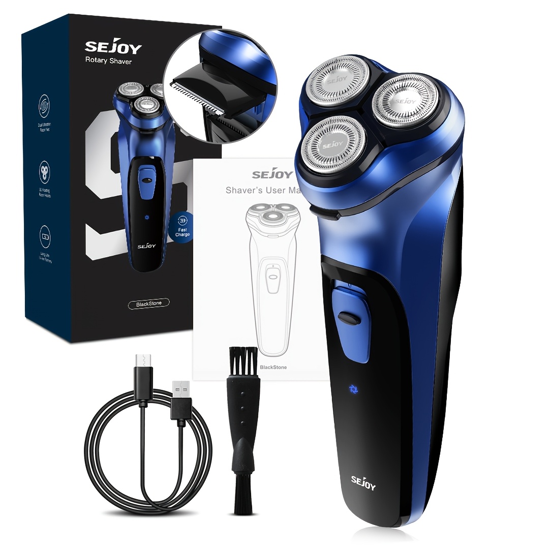 TEMU Rasoir électrique pour homme, tête de lame vendue séparément, rasoir électrique pour , rasoir rechargeable à sec et à avec tondeuse à tête