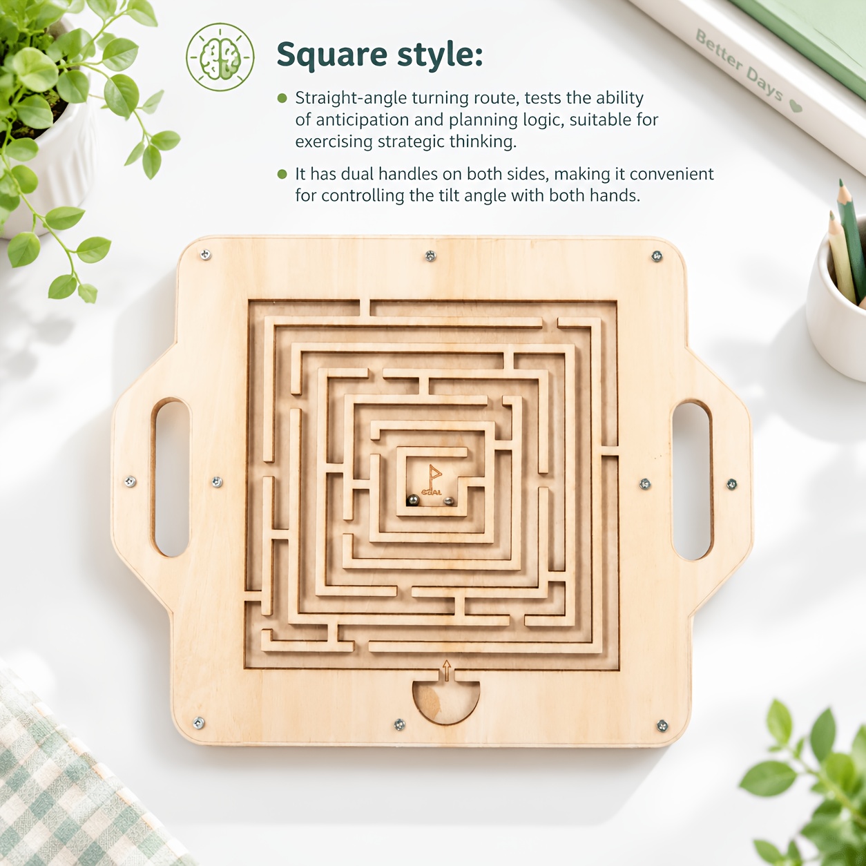 Right-Angle/Round Ring Ball Maze Toy, Logic Game
